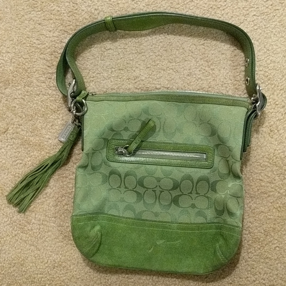 Authentic Suede Signature Coach tote